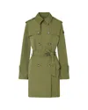 Peuterey Button-up Belted Coat In Green
