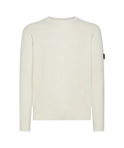 Peuterey English Rib Knit Sweater In White