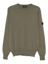 Peuterey Exmoor 07 Logo-patch Crew Neck Sweater In Green