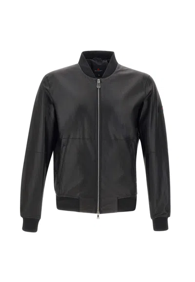 Peuterey Fans Leather Acc Jacket In Black