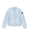 Peuterey Quilted Silver Jacket With Stand-up Collar