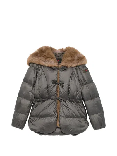 Peuterey Faux-fur Trimmed Down Jacket In Gray