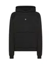 Peuterey Ribbed Knit Hoodie With Polished Finish In Black