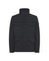 Peuterey Layered Technical Jersey Jacket With Concealed Hood In Ner