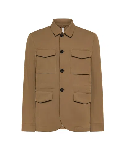 Peuterey Field Jura Ga Jacket In Twill Opaco Marrone In Brown