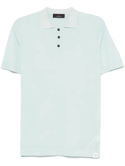 Peuterey Fein Gestricktes Poloshirt In Blau