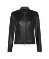 Peuterey Fitted Biker Jacket In Soft Dyed Nappa Leather In Black