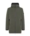 Peuterey Full-length Zip Hooded Jacket In Stretch Nylon In Green