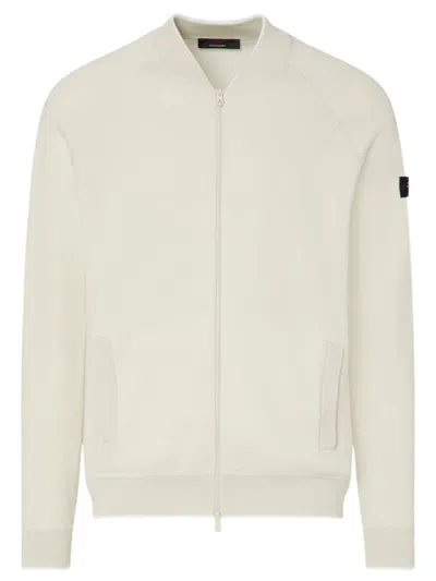 Peuterey Full Zip Bomber Sweatshirt In Neutral