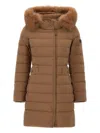 Peuterey Fur-trimmed Hooded Coat In Brown