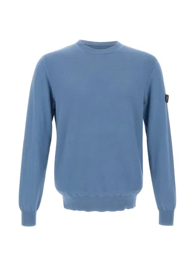 Peuterey Ganna Logo-patch Crew-neck Sweater In Blue