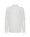 Peuterey Garment-dyed Linen Slim-fit Shirt With Italian Collar In Neutral