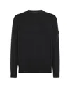 Peuterey Long-sleeved Crewneck Sweater With Logo In Blue