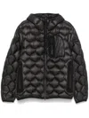 Peuterey Geometric Quilted Down Jacket With Heat-sealed Zippers In Black