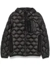 Peuterey Geometric Quilted Down Jacket With Heat-sealed Zippers In Black