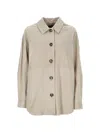 Peuterey Beige Solid Shirt Collar Jacket In Neutral