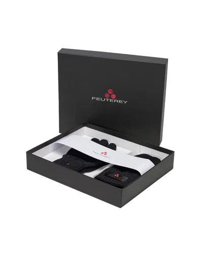 Peuterey Gift Set Berretto E Guanti Blu Grafite In Black