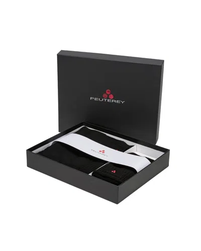 Peuterey Gift Set Sciarpa E Berretto Blu Grafite In Black