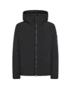 Peuterey Hooded Black Jacket With Minimalist Design And Fitted Silhouette In Black