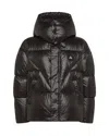 Peuterey Giubbino Puffer Lucido Con Cappuccio Nero In Black