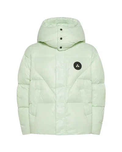 PEUTEREY SHINY PUFFER JACKET WITH GREEN HOOD