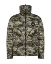Peuterey Camouflage Puffer Jacket With High Collar In Multi