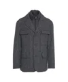 Peuterey Glencheck Jacket With Removable Bib In Gray