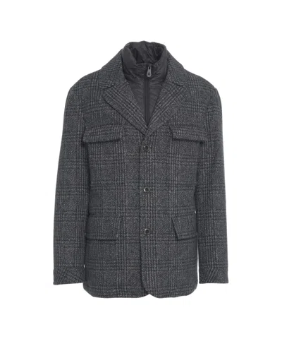 Peuterey Glencheck Jacket With Removable Bib In Gray