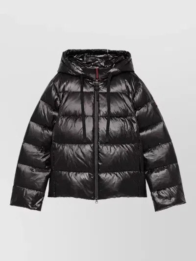 Peuterey Glossy Quilted Down Puffer Coat In Black