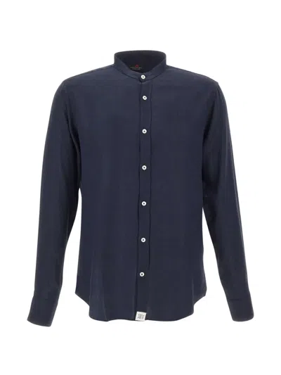 Peuterey Gordon Li Mandarin-collar Shirt In Blue
