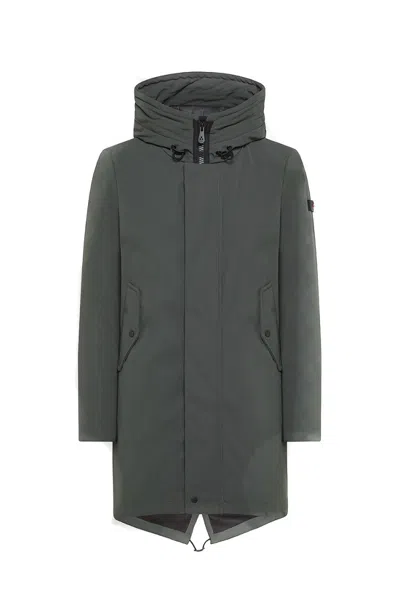 PEUTEREY PEUTEREY GREEN POLYESTER JACKET WITH HOOD