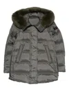 Peuterey Fur-trimmed Quilted Padded Jacket In Green