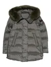 Peuterey Fur-trimmed Quilted Padded Jacket In Green