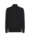 Peuterey Half-zip Knit Sweater In Premium Yak-wool Blend In Black