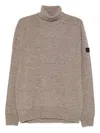 Peuterey Classic Knit Sweater With Ribbed Details In Neutral