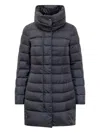 Peuterey Black Down Jacket With High Collar In Blue
