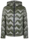 Peuterey Short Lightweight Puffer Jacket With Chevron Quilting In Green