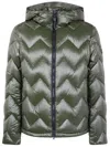 Peuterey Short Lightweight Puffer Jacket With Chevron Quilting In Green