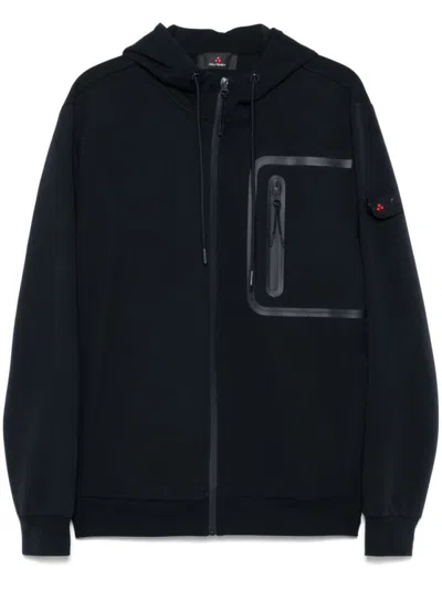 Peuterey Hooded Activewear Top With Unique Zippered Pocket In Blue