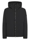 Peuterey Hooded Black Jacket With Minimalist Design And Fitted Silhouette In Black