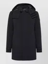 Peuterey Hooded Coat Adjustable Cuffs Front Pockets In Blue