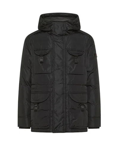 Peuterey Hooded Insulated Parka Jacket In Black