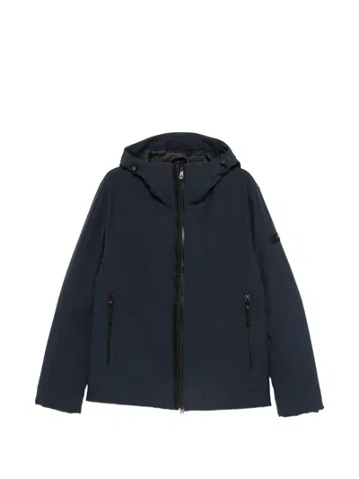Peuterey Hooded Logo-patch Jacket In Blue