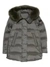 Peuterey Fur-trimmed Quilted Padded Jacket In Gray