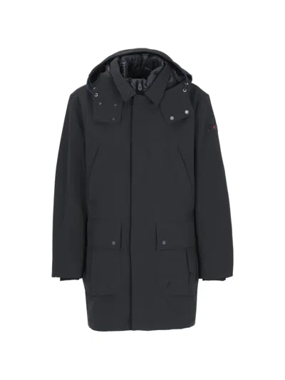 Peuterey Hooded Padded Coat In Black