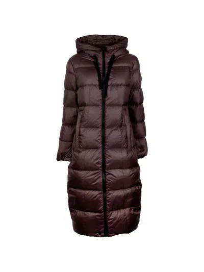 Peuterey Hooded Padded Coat In Brown