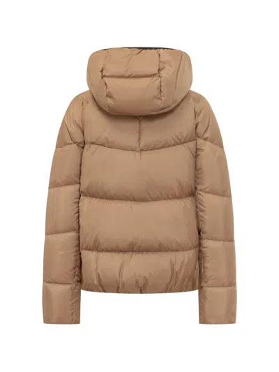 Peuterey Hooded Padded Jacket In Brown