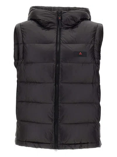 PEUTEREY HOODED PADDED VEST WITH HORIZONTAL QUILTING