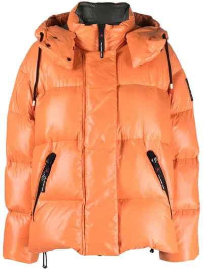 Peuterey Hooded Pufferjacket In Orange