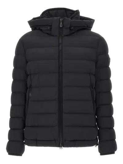 Peuterey Hooded Quilted Down Jacket In Black